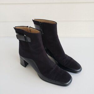 Salvatore Ferragamo Black Cashmere and calf leather ankle ANTONIA boots Women 8